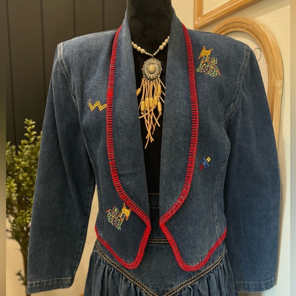 Vintage western crop jean blazer/jacket - Picture 2 of 9